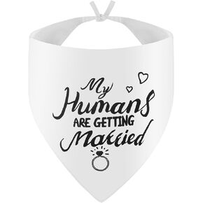 هدية الخطوبة، باندانا الكلبة My Humans are Getting Married Dog Bandana لإعلان خطوبة الزفاف، إكسسوارات وشاح مثلثة لخطوبة الكلاب للكلاب الأليفة