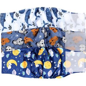 Reusable Male Dog Diaper, Washable Dog Belly Band, Durable and Absorbent Cloth Doggie Belly Wrap (Pack of 3) -Dreaming, M