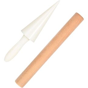 1 Set Pizzelle Roller Krumkake Cone Mold Waffle Cone Mold Waffle Cone Maker Kitchen Baking Tool Grill Weight Press Ice Cream Cone Mold Egg Cone Roller Cake Ice Cream Machine Wooden