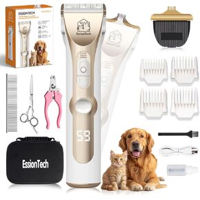 Dog Hair Clippers for Grooming Kit at Home Paw Trimmer Pet Grooming Clippers for Dog Professional Thick Hair Low Noise Cordless Pet Tools for Small & Large Dogs Cats (2in1)
