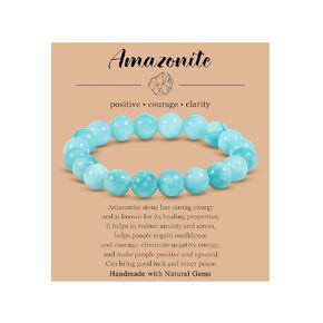 Handmade Green Jade Bracelet for Women,Stress Relief Healing Crystal Bracelet,Natural Jade Bead Bracelet,10MM Stretch Elastic Bracelet,Crystal Jewelry Gifts for Women Men (Jade)