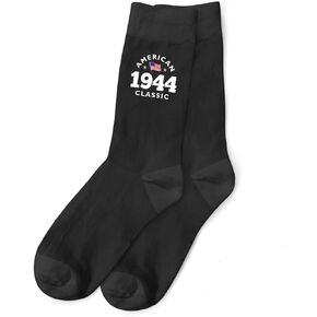 جوارب هدية عيد الميلاد الثمانين، فكرة هدية تذكارية جديدة لعمر 80 عامًا، كلاسيكية أمريكية (أسود) in Kuwait