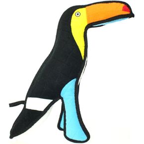 TUFFY - World's Tuffest Soft Dog Toy - Zoo Toucan - Multiple Layers. Made Durable, Strong & Tough. Interactive Play (Tug, Toss & Fetch). Machine Washable & Floats