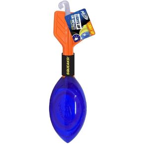 Nerf Dog 12in TPR LED and Squeak Vortex Dog Toy Football - Orange/Blue