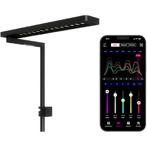 APP Programmable Control LED Aquarium Light 15W, Timer Sunrise Sunset Full Spectrum Fish Freshwater Aquascaping Shrimp Planted Fish Mini Nano Tank