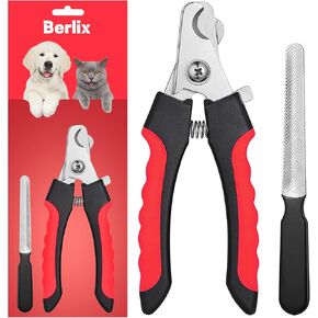Pets Nail Clippers with Free Nail File, Dog Nail Trimmers for Large and Small Dogs, Cat Nail Clipper, Professional Grooming Tool for Pets (Red)