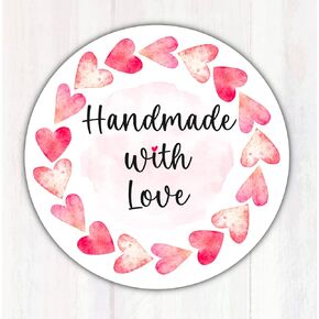 100 قطعة مقاس 5.08 سم مصنوعة يدويًا مع ملصقات الحب. ملصقات لاصقة ذات قلوب ملونة لتغليف الأعمال الصغيرة in Kuwait