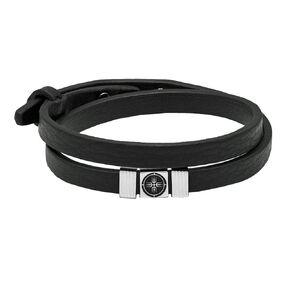 Italian Premium Nappa Leather Wrap Bracelet for Men - Adjustable Size - Luxury Black Leather Wristband - Jewelry Gift for Men - Gift Box Packaging Included - Mens Gifts Ideas