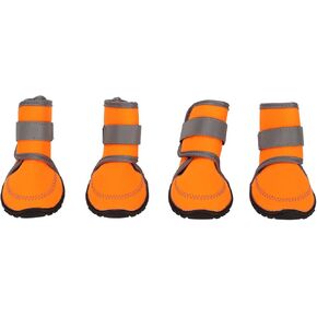 Dog Booties,4Pcs Slip Resistant Breathable Dog Boot Dog Protectors Shoes Dog Hiking Shoes with Reflective Strips for for Small Medium Large Dogs (M)