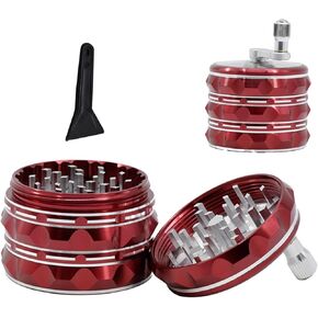 مطحنة توابل من الألومنيوم، مطحنة توابل معدنية متعددة الأغراض مع وعاء مخبأ، مطحنة كبيرة قابلة للاستخدام مع غطاء علوي شفاف، أحمر للتوابل (أحمر) in Kuwait