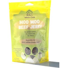 Moo Moo Beef Jerky, Beef Jerky for Dogs, 100% USDA-Grade Beef, Freeze Dried, Healthy, All Natural, USA-Made, Single Ingredient Dog Treat