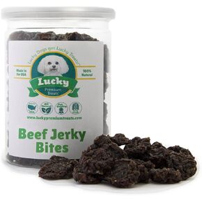 Lucky Premium Treats Chicken Bites – Small, Crunchy Dehydrated Chicken Dog Treats for Snacking & Training Rewards, Bite Size for Small to Large Dogs (14 oz)