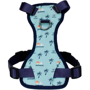 Coastal - Life Is Good - Canvas Overlay Dog Harness, Blue Good Vibes, 5/8" x 16"-24" (Small)