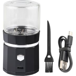 Electric Grinder spice grinder Herb Grinder - Compact and Efficient with USB Rechargeable Battery - 1.7oz Glass Spice Chamber - Premium Quality