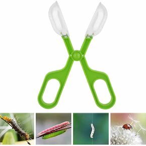 Reptile Feeding Clamp Reptile Poop Scoop Cage Fish Tank Cleaning Tools Green Feeding Tool Feeding Clamp Litter Clamp for Gecko Lizard Bearded Dragon