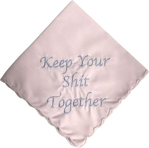 Keep Your Shit Together Wedding Handkerchief - Bridesmaid Keepsake, Something Blue, Bridal Keepsake (Black) in Saudi Arabia