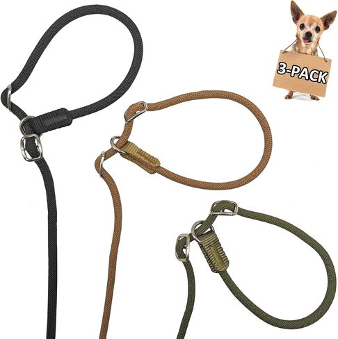 3 Pack 7FT Slip Lead Dog Leashes, Anti-Choking Lightweigth Nylon Rope Tactical Training Leash for Small Medium Dogs, No-Pull Leash for Walking in Saudi Arabia