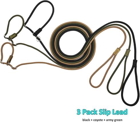 3 Pack 7FT Slip Lead Dog Leashes, Anti-Choking Lightweigth Nylon Rope Tactical Training Leash for Small Medium Dogs, No-Pull Leash for Walking in Saudi Arabia