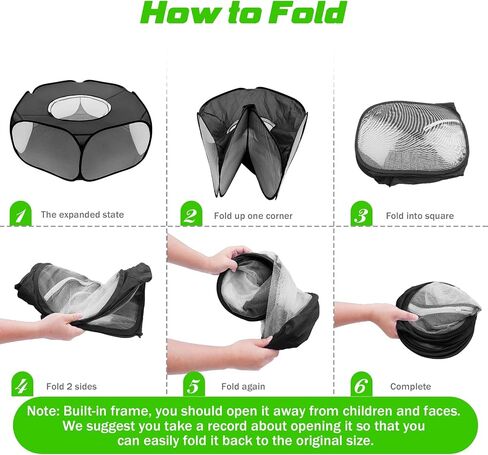 Small Animal Playpens with Top Cover, Foldable Breathable Small Pets Cage Tent Outdoor Indoor Portable Play Pen for Guinea Pig Hedgehog Hamster Cat Rabbit Bunny Puppy Ferret Rat Chicks (Black) in Saudi Arabia