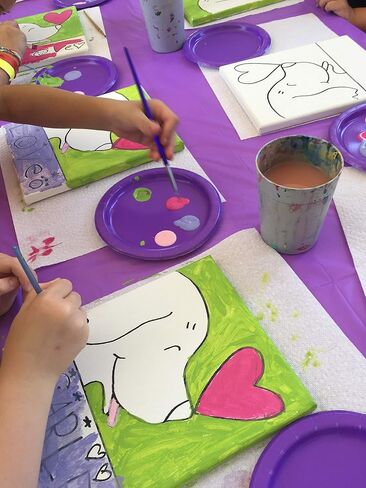 Indigo Art Studio Pre Drawn Canvas Painting for Kids | Stretched & Stenciled | Art Activity Summer Camps | Paris Eiffel Coloring | DIY Birthday Gift & Sip and Paint Party Favor (8x10 Inches) in Saudi Arabia
