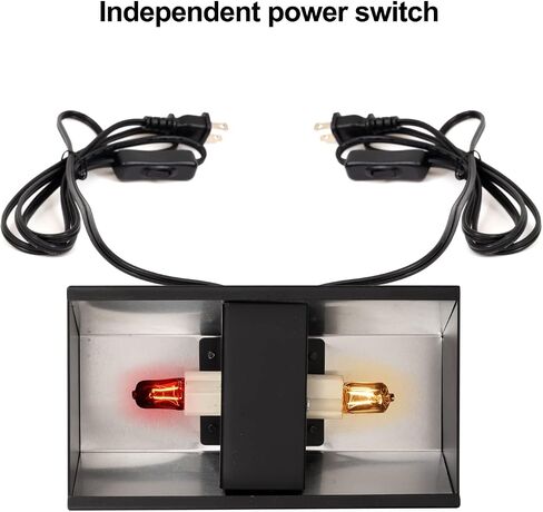 G9 Halogen Bulb Dual Lamp Fixture with Hood & Double Switch for Terrarium and Aquarium in Saudi Arabia