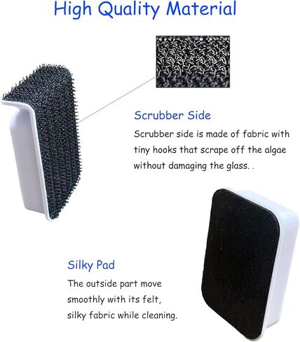 منظف ​​خزان الأسماك المغناطيسي، منظف الزجاج المغناطيسي لحوض السمك، أداة تنظيف مغناطيسية لحوض السمك الصغير، أبيض in Kuwait