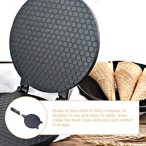 Egg Roll Maker, Waffle Cone Maker Kitchen Gas Nonstick Waffle Cone Making Baker Egg Roll Baking Tool Pancake Maker Multifunctional Crisp Omelet Pan 15.16 x 6.69in in Saudi Arabia