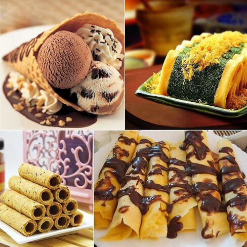 Egg Roll Maker, Waffle Cone Maker Kitchen Gas Nonstick Waffle Cone Making Baker Egg Roll Baking Tool Pancake Maker Multifunctional Crisp Omelet Pan 15.16 x 6.69in in Saudi Arabia