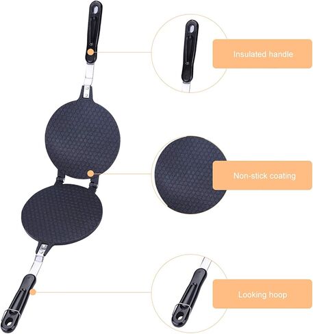 Egg Roll Maker, Waffle Cone Maker Kitchen Gas Nonstick Waffle Cone Making Baker Egg Roll Baking Tool Pancake Maker Multifunctional Crisp Omelet Pan 15.16 x 6.69in in Saudi Arabia