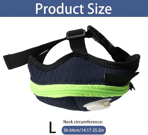 كمامة للكلاب، كمامات مغطاة بشبكة ناعمة للكلاب الصغيرة والمتوسطة والكبيرة، فلتر حماية للطعم المسموم مع أشرطة قابلة للتعديل، تمنع العض والمضغ (الحجم: L) in Kuwait