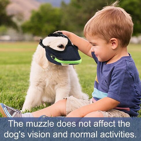 كمامة للكلاب، كمامات مغطاة بشبكة ناعمة للكلاب الصغيرة والمتوسطة والكبيرة، فلتر حماية للطعم المسموم مع أشرطة قابلة للتعديل، تمنع العض والمضغ (الحجم: L) in Kuwait