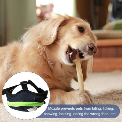 كمامة للكلاب، كمامات مغطاة بشبكة ناعمة للكلاب الصغيرة والمتوسطة والكبيرة، فلتر حماية للطعم المسموم مع أشرطة قابلة للتعديل، تمنع العض والمضغ (الحجم: L) in Kuwait