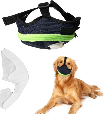 كمامة للكلاب، كمامات مغطاة بشبكة ناعمة للكلاب الصغيرة والمتوسطة والكبيرة، فلتر حماية للطعم المسموم مع أشرطة قابلة للتعديل، تمنع العض والمضغ (الحجم: L) in Kuwait