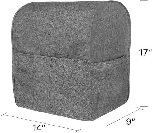 Stand Mixer Cover Compatible with Tilt Head 4.5-5 Quart KitchenAid Mixer, Cloth Dust Cover with Pocket for Extra Attachments (Gray) in Saudi Arabia