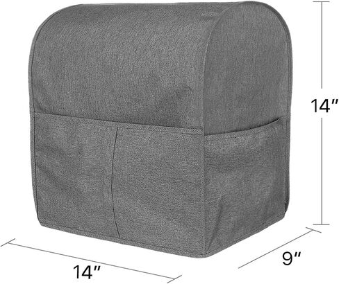 Stand Mixer Cover Compatible with Tilt Head 4.5-5 Quart KitchenAid Mixer, Cloth Dust Cover with Pocket for Extra Attachments (Gray) in Saudi Arabia