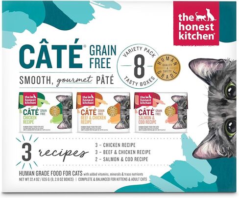 The Honest Kitchen Câté™ مجموعة متنوعة من أطعمة القطط الرطبة الخالية من الحبوب - 2.8 أونصة (عبوة من 8 قطع) in Kuwait