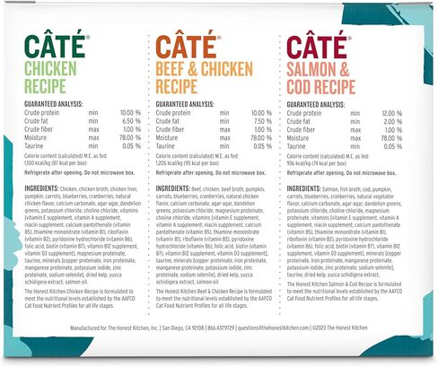 The Honest Kitchen Câté™ مجموعة متنوعة من أطعمة القطط الرطبة الخالية من الحبوب - 2.8 أونصة (عبوة من 8 قطع) in Kuwait