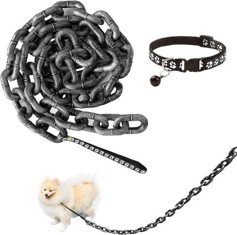 1pcs Interesting Dog Chain,Fake Big Dog Chain Leash,Dog Toy,Made of Plastic Material Imitating Iron Chain,Only for Use by Small Dogs,Cats,and Puppies.Interesting Dog Chain:Jiwa Teddy Poodle (Argent) in Saudi Arabia