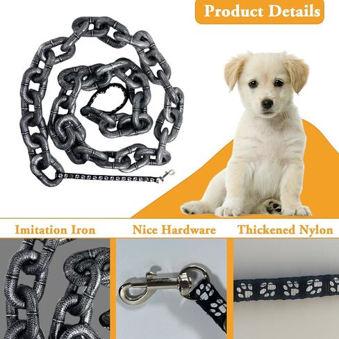 1pcs Interesting Dog Chain,Fake Big Dog Chain Leash,Dog Toy,Made of Plastic Material Imitating Iron Chain,Only for Use by Small Dogs,Cats,and Puppies.Interesting Dog Chain:Jiwa Teddy Poodle (Argent) in Saudi Arabia