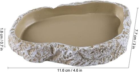 (2 Pack) Rock Water/Food Dish for Reptiles – Amphibians and Other Little Critters Water/Food Bowl, Made from Premium Non-Toxic Resin – Small Size in Saudi Arabia