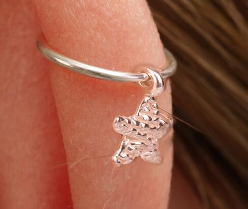 Silver Helix Cartilage Hoop Piercing – Charm Jewelry Piercing – 20G 925 Sterling Silver Hoops For Cartilage – Starfish Feather Leaf Horse in Saudi Arabia