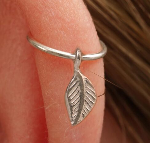 Silver Helix Cartilage Hoop Piercing – Charm Jewelry Piercing – 20G 925 Sterling Silver Hoops For Cartilage – Starfish Feather Leaf Horse in Saudi Arabia