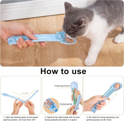 Cat Strip Feeder, Cat Strip Squeeze Spoon Cat Treat Feeding Spoon Multifunctional Pet Spoon for Lickable Wet Cat Treats Pet Liquid Snack Feeding(4 Pcs) in Kuwait