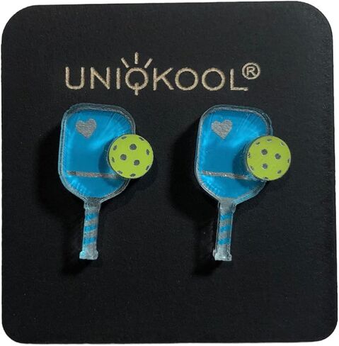 Pickleball Earrings, Handcrafted Studs (LIGHT BLUE) in Saudi Arabia