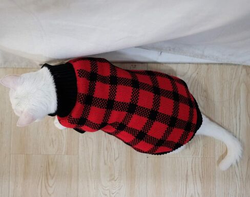 Turtleneck Dog Argyle Sweater for Small Dogs Cat in Saudi Arabia