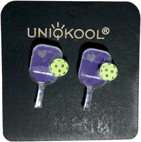Pickleball Earrings, Handcrafted Studs (LIGHT BLUE) in Saudi Arabia