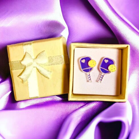 Pickleball Earrings, Handcrafted Studs (LIGHT BLUE) in Saudi Arabia