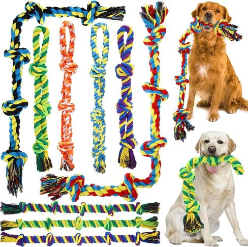 10 عبوات من ألعاب حبل الكلاب شديدة التحمل، ألعاب مضغ للكلاب كبيرة الحجم للمضغ العدواني، ألعاب حبل للكلاب غير قابلة للتدمير لتنظيف أسنان الكلاب الكبيرة، ألعاب مضغ للكلاب المتوسطة والكبيرة، تنظيف أسنان الكلاب in Kuwait