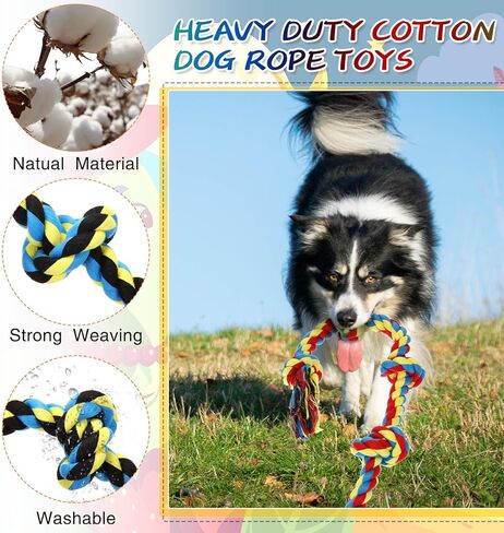 10 عبوات من ألعاب حبل الكلاب شديدة التحمل، ألعاب مضغ للكلاب كبيرة الحجم للمضغ العدواني، ألعاب حبل للكلاب غير قابلة للتدمير لتنظيف أسنان الكلاب الكبيرة، ألعاب مضغ للكلاب المتوسطة والكبيرة، تنظيف أسنان الكلاب in Kuwait
