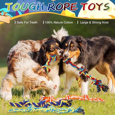 10 عبوات من ألعاب حبل الكلاب شديدة التحمل، ألعاب مضغ للكلاب كبيرة الحجم للمضغ العدواني، ألعاب حبل للكلاب غير قابلة للتدمير لتنظيف أسنان الكلاب الكبيرة، ألعاب مضغ للكلاب المتوسطة والكبيرة، تنظيف أسنان الكلاب in Kuwait